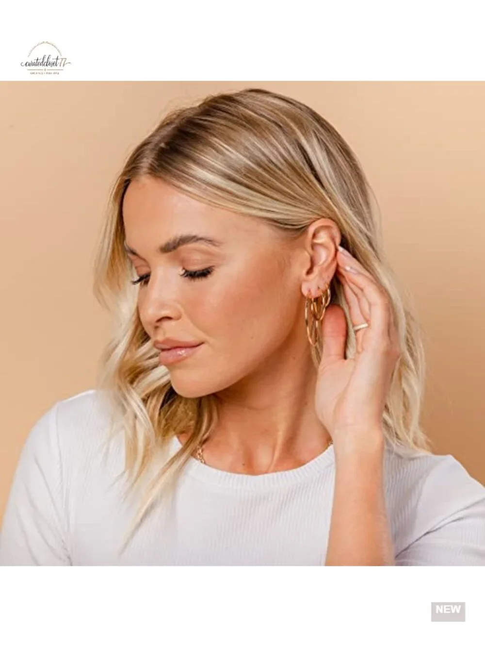 2mm Thick Infinity Hoop Earrings Set - Lightweight 45mm Loop Earrings
